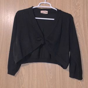 Cropped 3/4 sleeve bolero shrug sweater